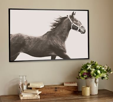 Vintage Horse by Jennifer Meyers, 42 x 28", Ridged Distressed, Black, No Mat - Image 3