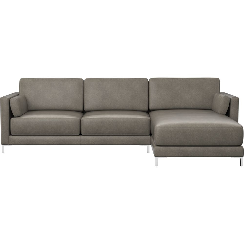 district grey leather 2-piece sectional sofa - LEFT ARM CHAISE - Image 0