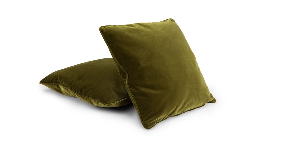 Lucca Olive Green Pillow Set of 2 - Image 1