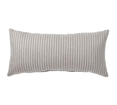 Sunbrella(R) Claremont Stripe Indoor/Outdoor Pillow, 12 x 24", Slate - Image 3