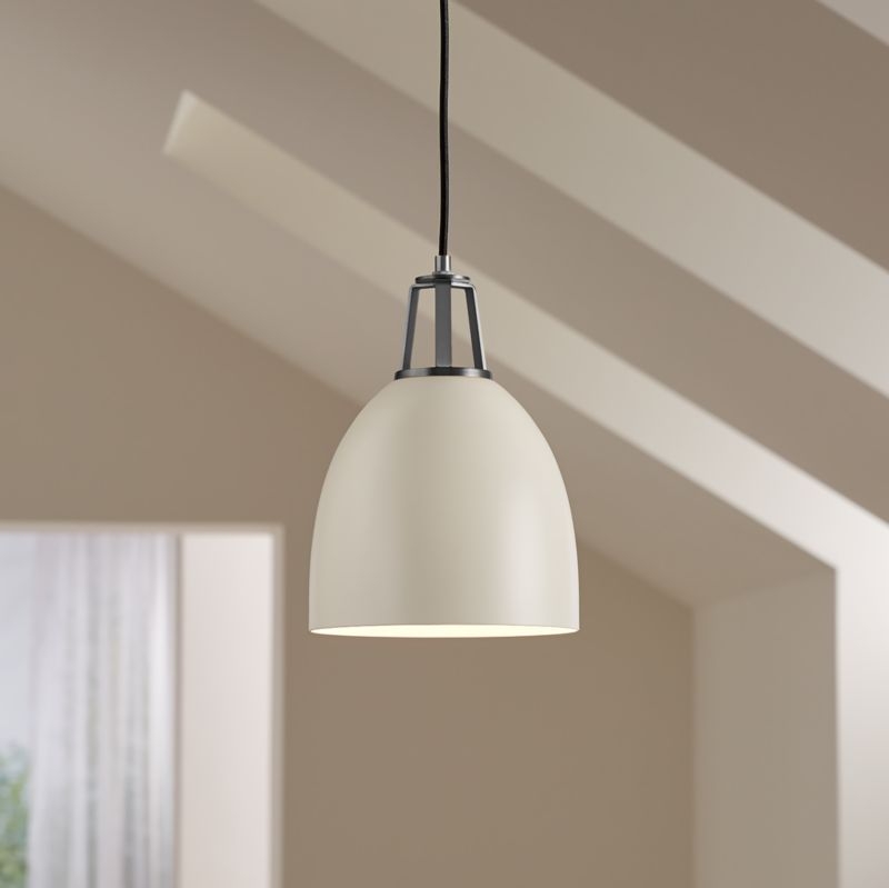 Maddox White Dome Pendant Large with Nickel Socket - Image 5