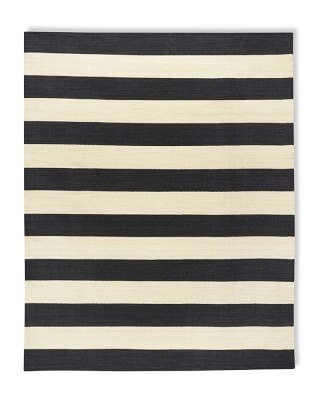 Patio Stripe Indoor/Outdoor Rug, 9x12', Black/Egret - Image 0