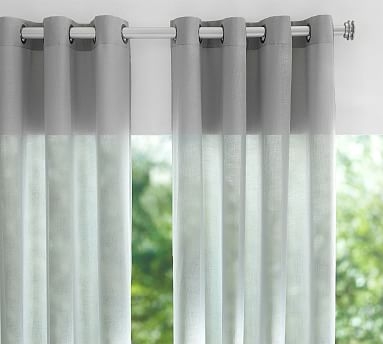 Outdoor Open Weave Sheer Curtain, 96", Gray Drizzle - Image 0