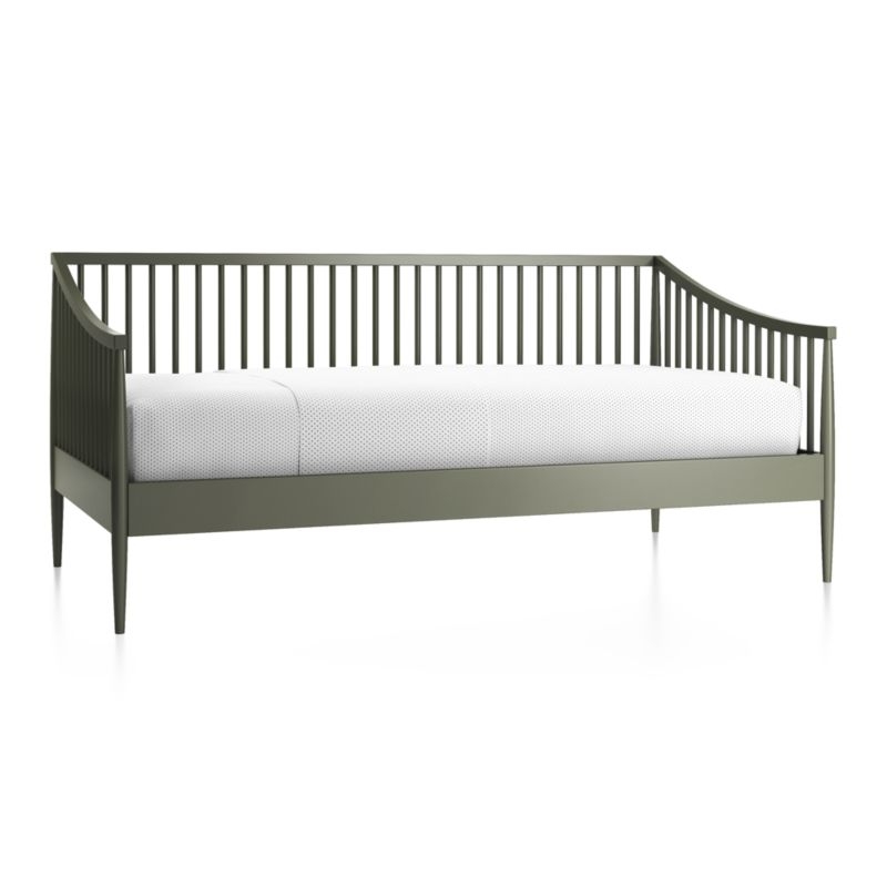 Hampshire Olive Green Spindle Wood Kids Daybed - Image 1