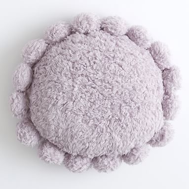 Cozy Pom Pillow, 14" round, Dusty Iris - Image 0