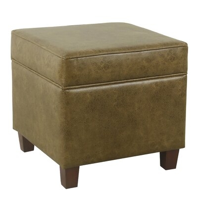 Charlton Home Square Ottoman With Lift Off Top, Light Brown - Image 0