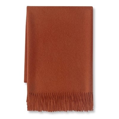 Solid Cashmere Throw, 50" X 65", Paprika - Image 0