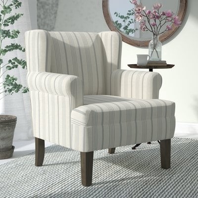 London Rolled Wingback Chair, Dove Gray - Image 0