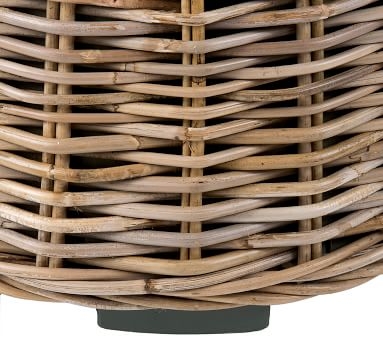 Rattan Round End Table, Gray - Image 3
