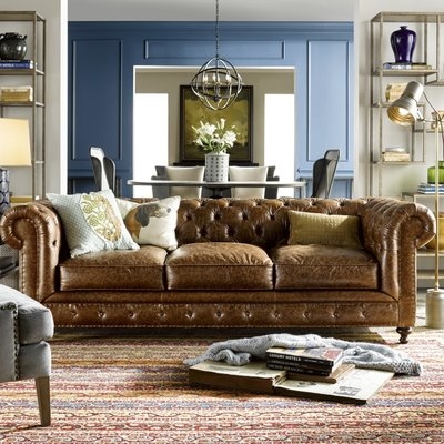 Julesburg Leather Chesterfield Sofa - Image 0