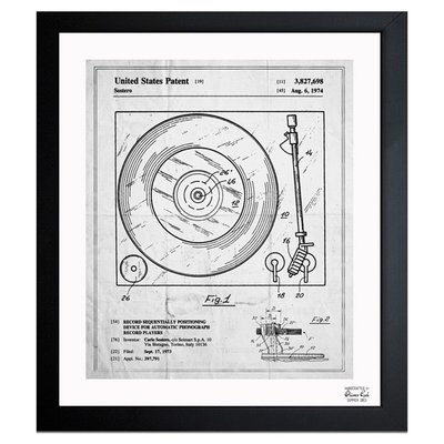 'Record Player 1974' Framed Graphic Art Print - Image 0