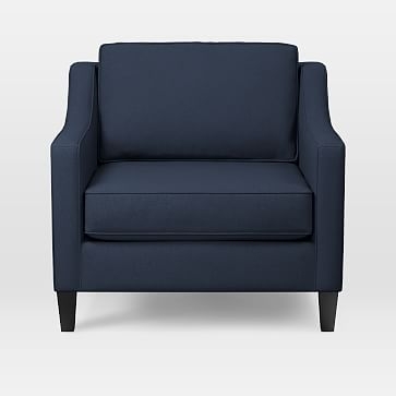 Paidge Armchair, Twill, Regal Blue, Taper Pecan - Image 0