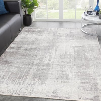Knighten Abstract Hand Loomed Gray/White Area Rug - Image 0