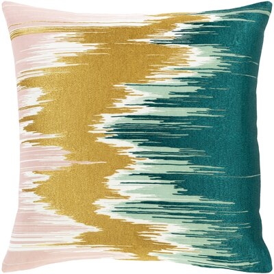 Jereme Modern 18 X 18 Gold, Teal Pillow Cover - Image 0