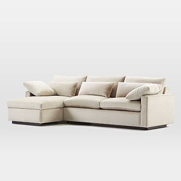 Harmony Left Arm Sleeper Sectional w/ Storage, Distressed Velvet, Light Taupe, Down Blend - Image 6