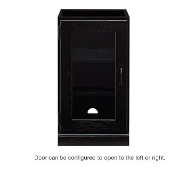 Printer's Single Glass Door Cabinet, Artisanal Black stain - Image 0