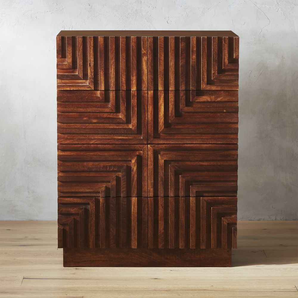 Maze Wood Tall Chest - Image 0