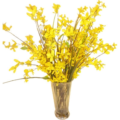 Forsythia Floral Arrangement in Vase - Image 0