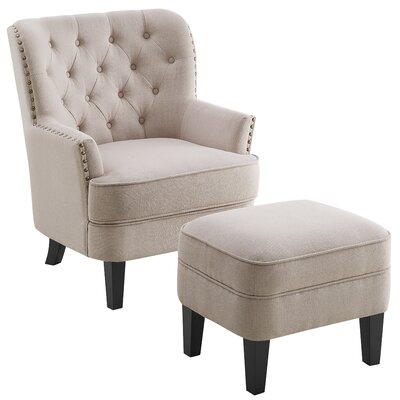 Elroy Wingback Chair and Ottoman - Image 0