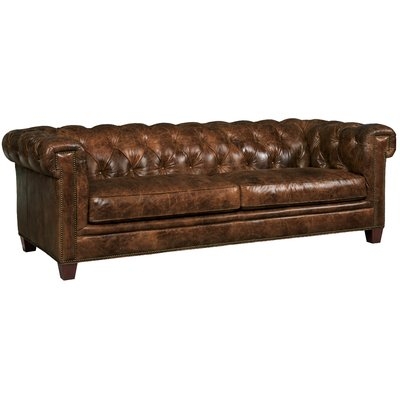 Stationary Leather Chesterfield Sofa - Image 0