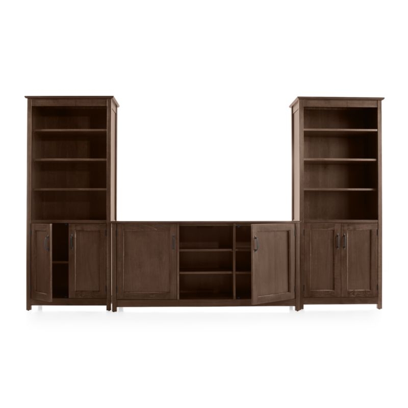 Ainsworth Cocoa 64" Media Center and 2 Towers with Glass/Wood Doors - Image 2
