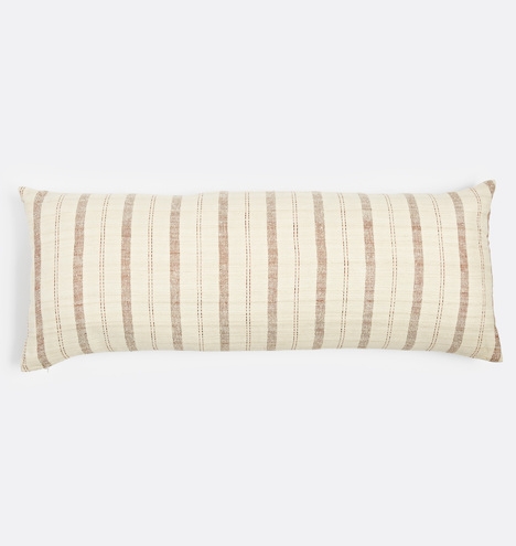 Stripe Handspun Raw Silk Pillow Cover - Image 4