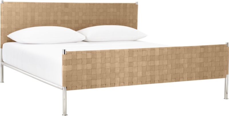 Woven Brown Suede King Bed - Image 5