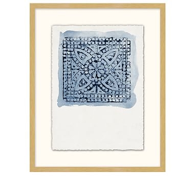 Textile Stamp Framed Print, V, 16 x 20" - Image 0