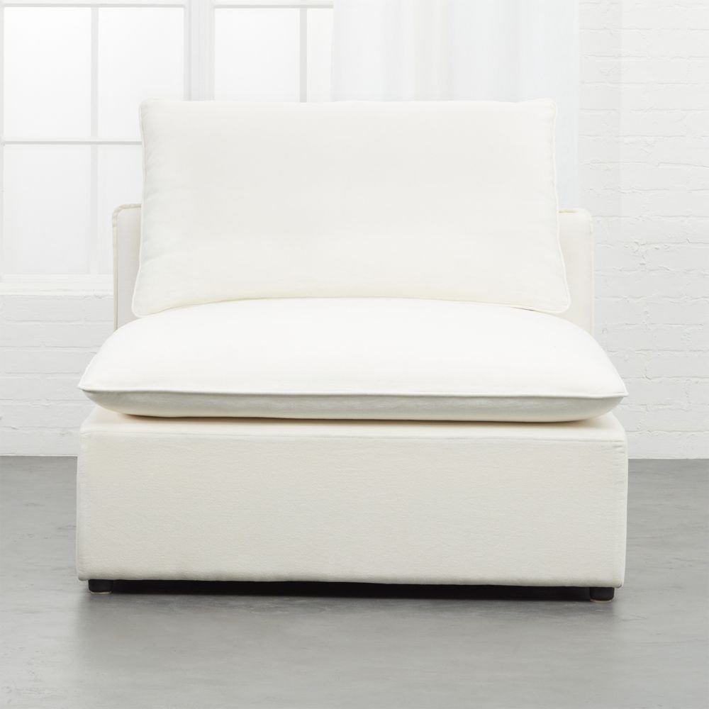 Lumin White Linen Armless Chair - Image 0