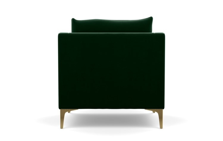 Caitlin by The Everygirl Petite Chair with Emerald Fabric and Brass Plated legs - Image 3