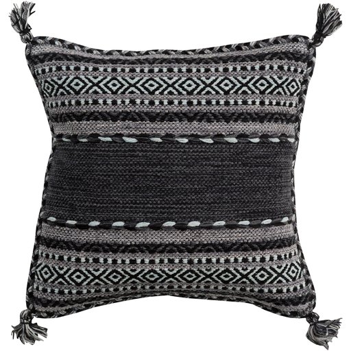 Azariah Pillow, 22"x 22", Black - Image 2