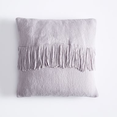 Chic Fringe Pillow Cover, 16x16, Dusty Lavender - Image 0
