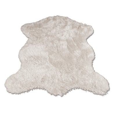 Ahamed Polar Bear Pelt Faux Fur White Area Rug - Image 1