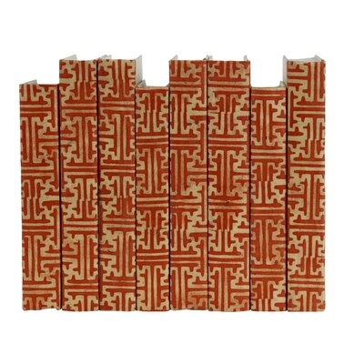 Orange Batik Maze Pattern 8 Piece Decorative Book Set - Image 0