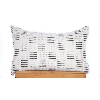 Dots and Dashes Print African Mud Cloth Pillow Cover - Image 0