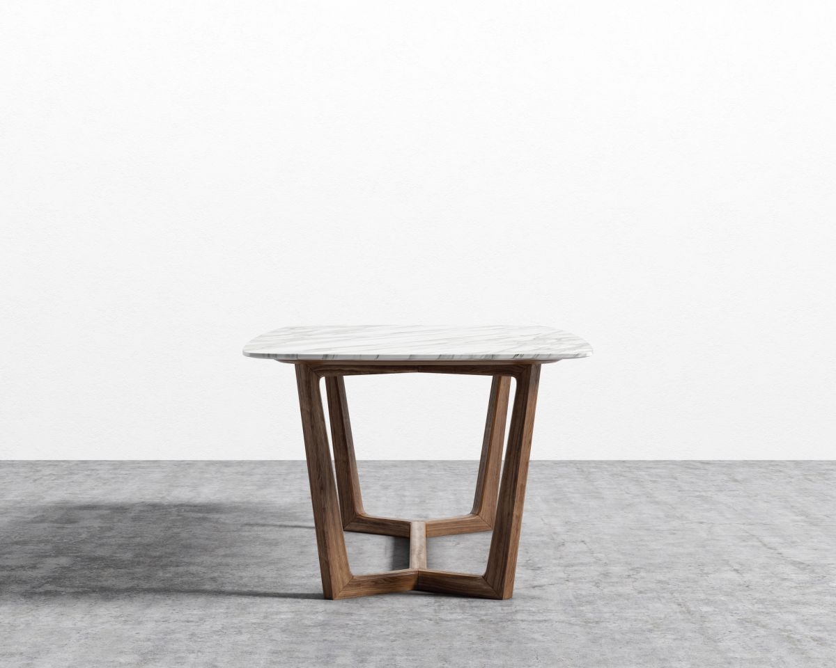 Evelyn Dining Table - 71&quot;&quot; | 180cm Walnut White Carrara Marble - Image 3