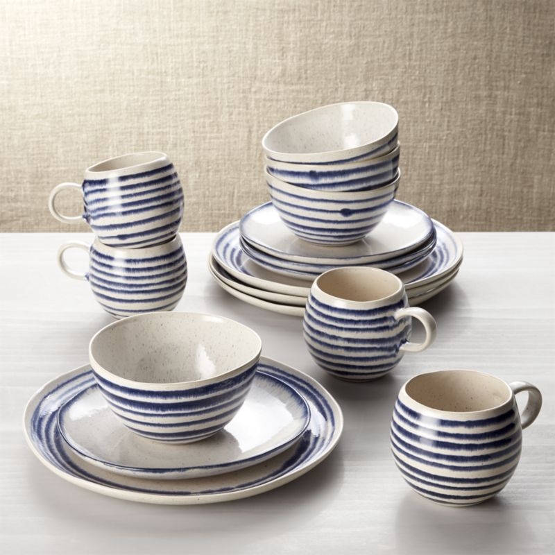 Lina Blue Stripe Dinner Plate - Image 3