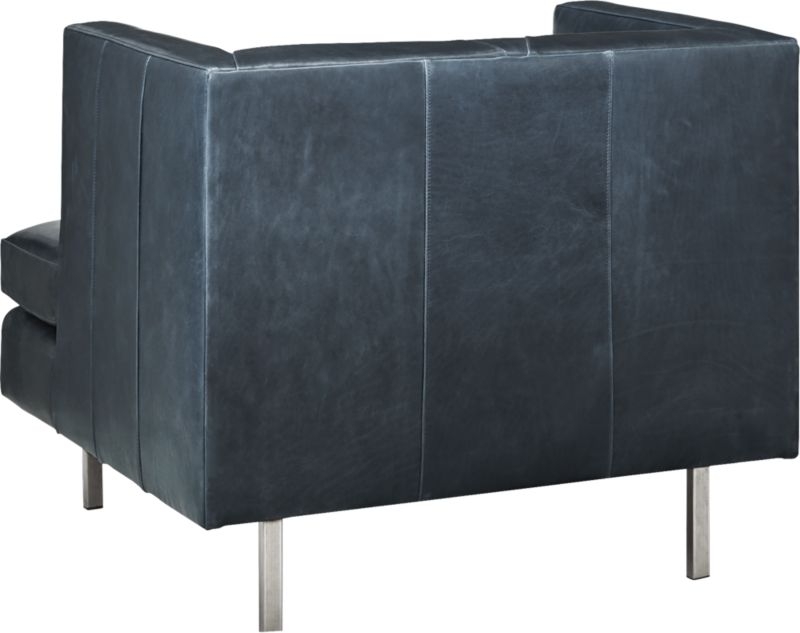 Avec Leather Chair with Brushed Stainless Steel Legs - Image 4