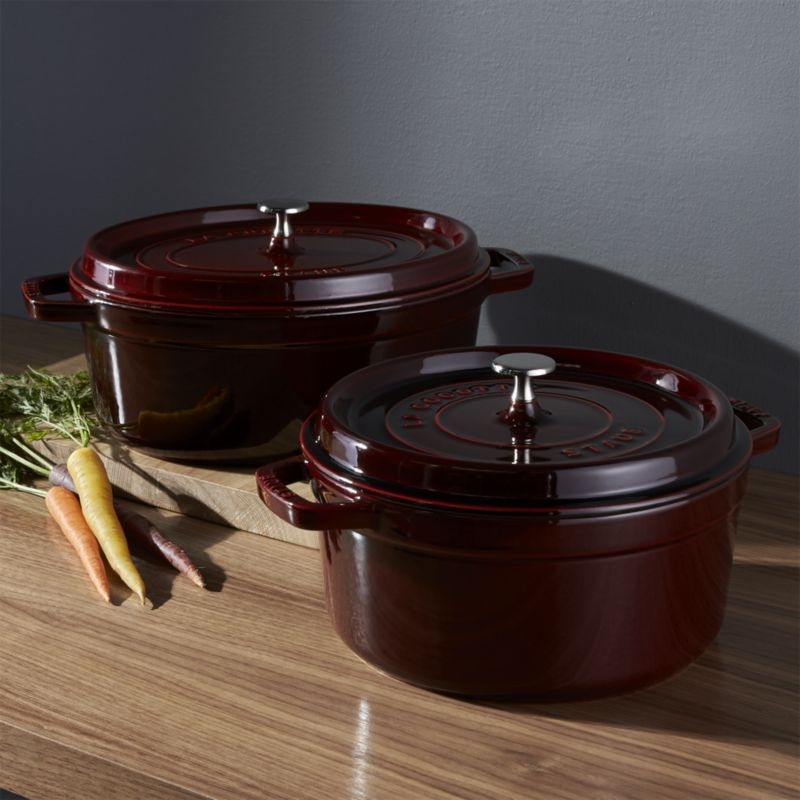 Staub 5.5-Qt Round Grenadine Red Cocotte - Image 1