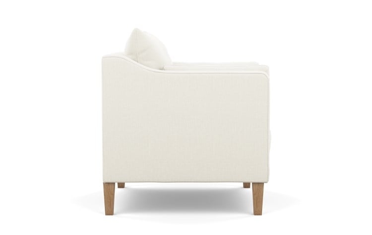 Caitlin by The Everygirl Petite Chair with White Ivory Fabric and Natural Oak legs - Image 2