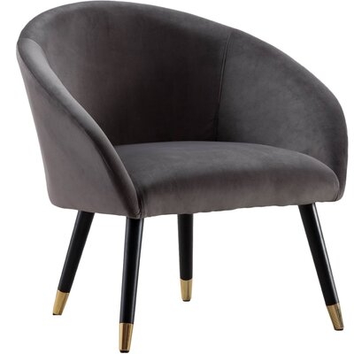 Fairborn Velvet Accent Chair, Gray - Image 0