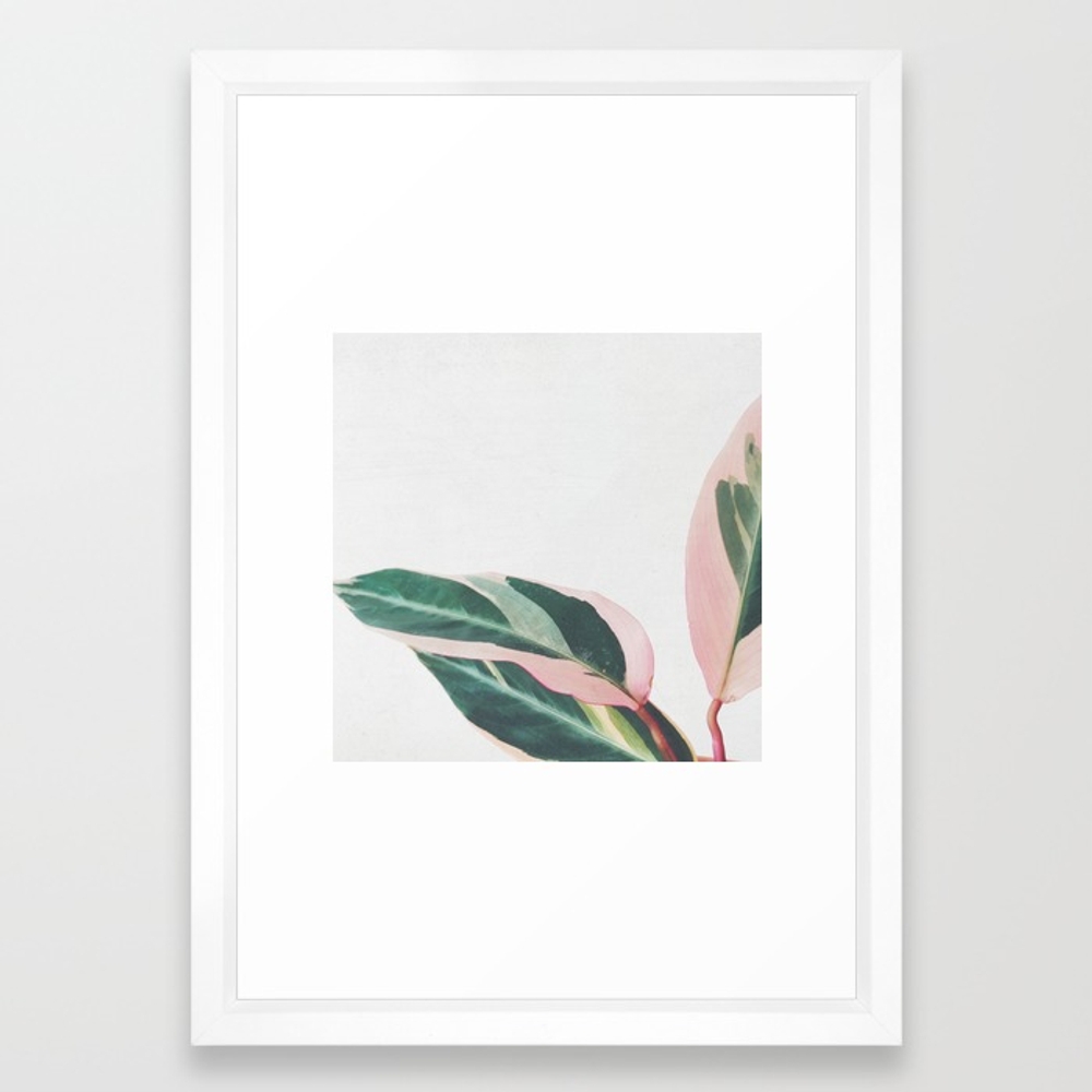 Pink Leaves II Framed Art Print by Cassiabeck - Image 0