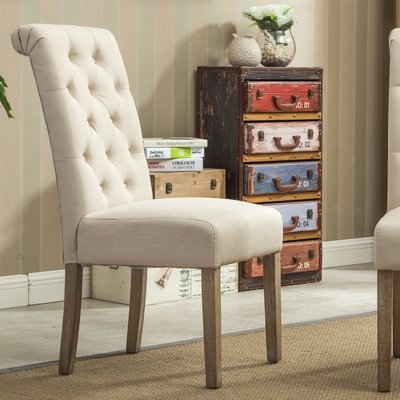 Charlotte Solid Wood Button Tufted Side Chair set of 2 - Image 1