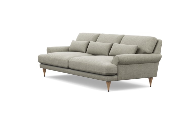 Maxwell Sofa with Brown Sesame Fabric and Natural Oak with Antique Cap legs - Image 4