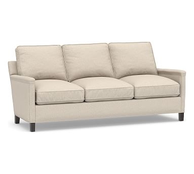 Tyler Square Arm Upholstered Sofa without Nailheads, Down Blend Wrapped Cushions, Textured Twill Khaki - Image 0