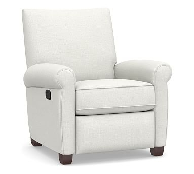 Grayson Roll Arm Upholstered Recliner, Polyester Wrapped Cushions, Basketweave Slub Ivory - Image 2