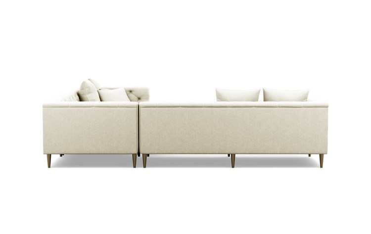 Ms. Chesterfield Corner Sectionals with Vanilla Fabric and Brass Plated legs - Image 3