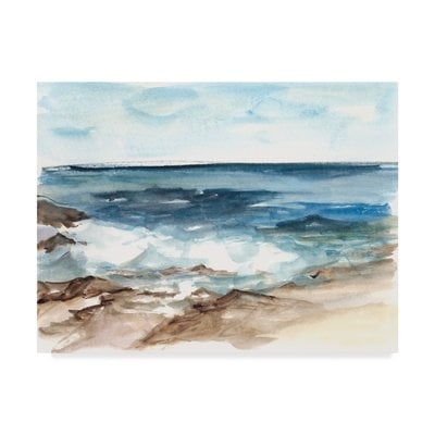 'Coastal V' Watercolor Painting Print on Wrapped Canvas - Image 0