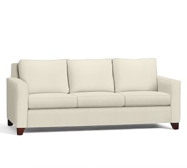 Cameron Square Arm Upholstered Grand Sofa 96" 3-Seater, Polyester Wrapped Cushions, Premium Performance Basketweave Ivory - Image 0
