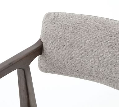Belden Linen Desk Chair, Oak, Gray Cotton Linen - Image 2